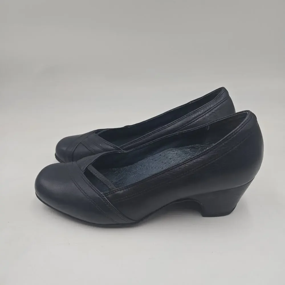 Clarks Womens Navy Blue Heels Pumps Artisan Active Air 87514 Sz 7.5 Wide Comfort